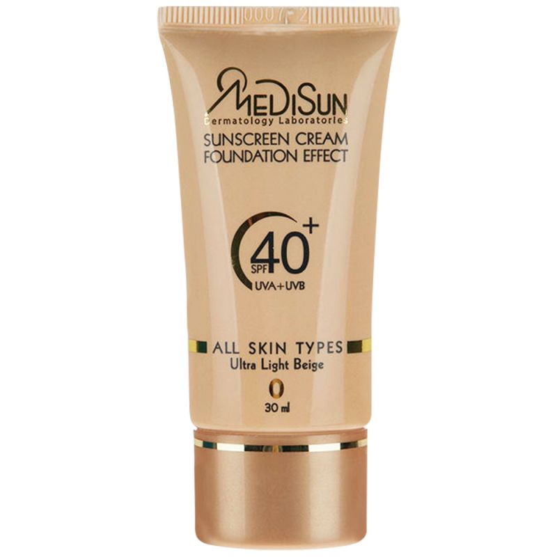 کرم ضد آفتاب کرم پودری SPF40 بژ خیلی روشن مدیسان مناسب انواع پوست 30 میل