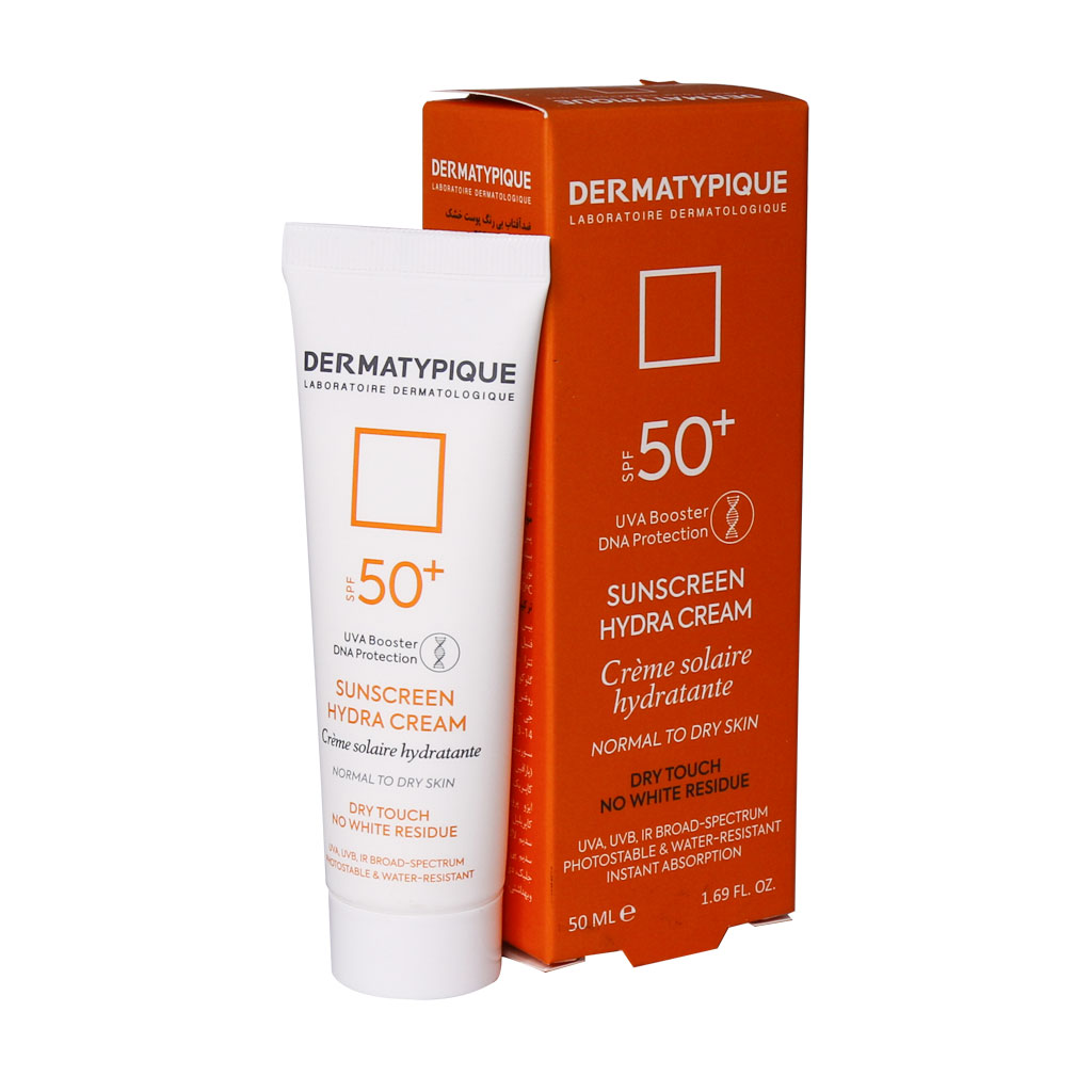 کرم ضد آفتاب بی رنگ پوست خشک spf 50 درماتیپیک 50 میل